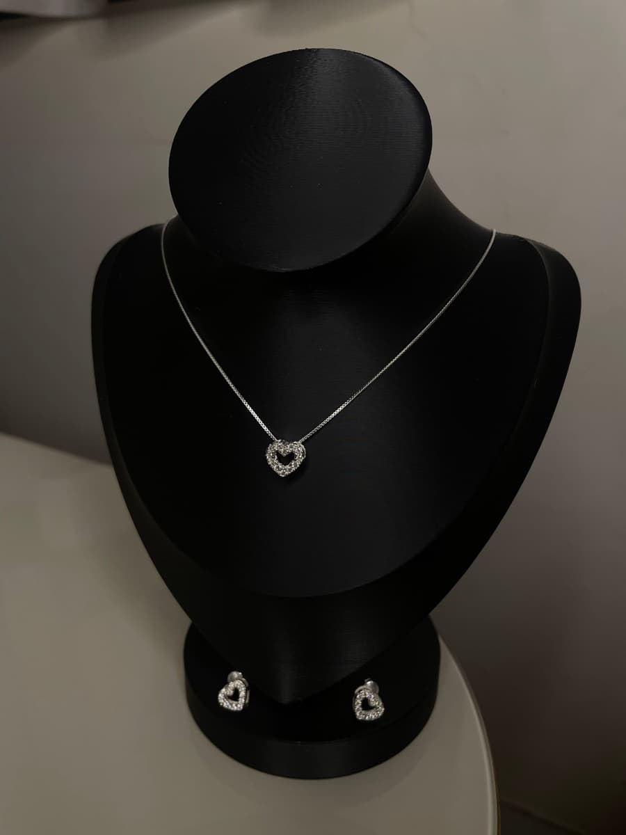 Conjunto Coração Cravejado